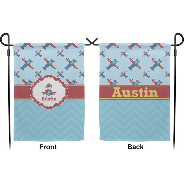 Airplane Theme Garden Flag - Double Sided Front and Back