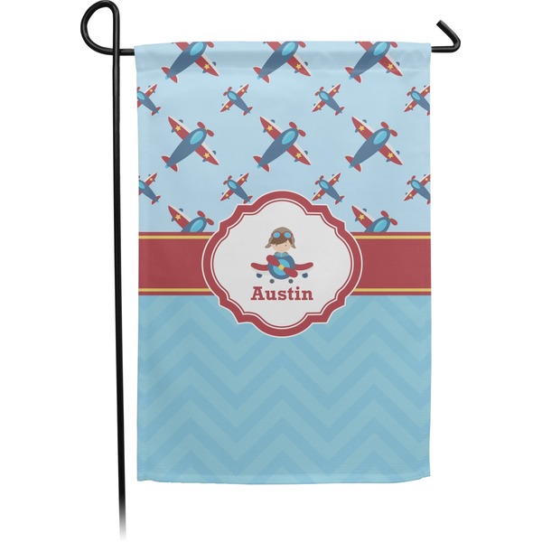 Custom Airplane Theme Small Garden Flag - Double Sided w/ Name or Text