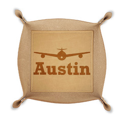 Airplane Theme Genuine Leather Valet Tray (Personalized)