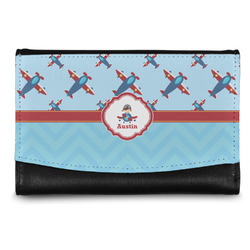 Airplane Theme Genuine Leather Women's Wallet - Small (Personalized)