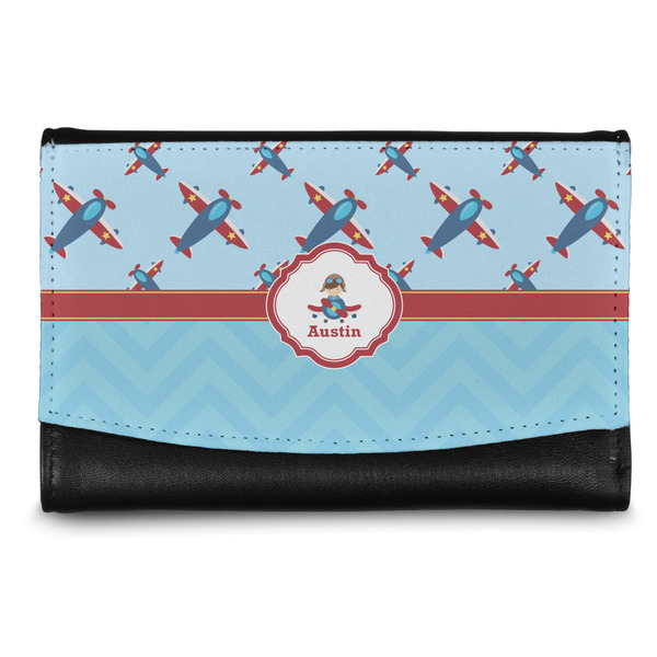 Custom Airplane Theme Genuine Leather Women's Wallet - Small (Personalized)