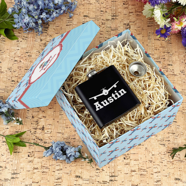 Airplane Theme Gift Boxes with Lid - Canvas Wrapped - Large - In Context