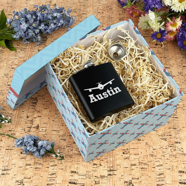 Airplane Theme Gift Boxes with Lid - Canvas Wrapped - X-Large - In Context