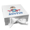 Airplane Theme Gift Boxes with Magnetic Lid - White - Front