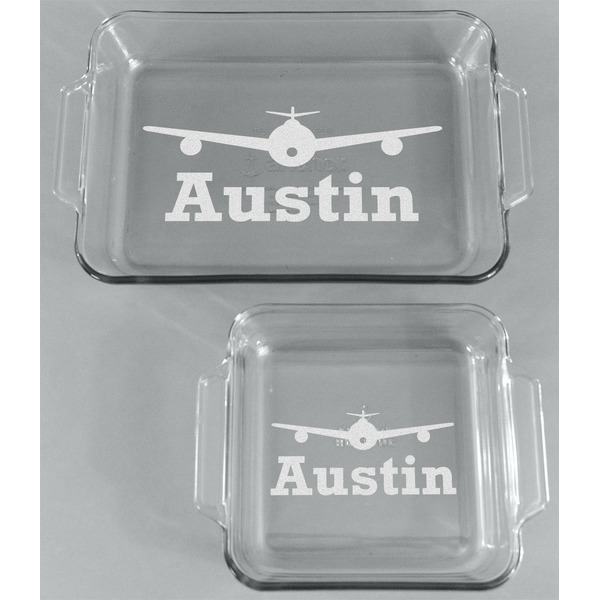 Airplane Theme Glass Baking Dish Set - FRONT