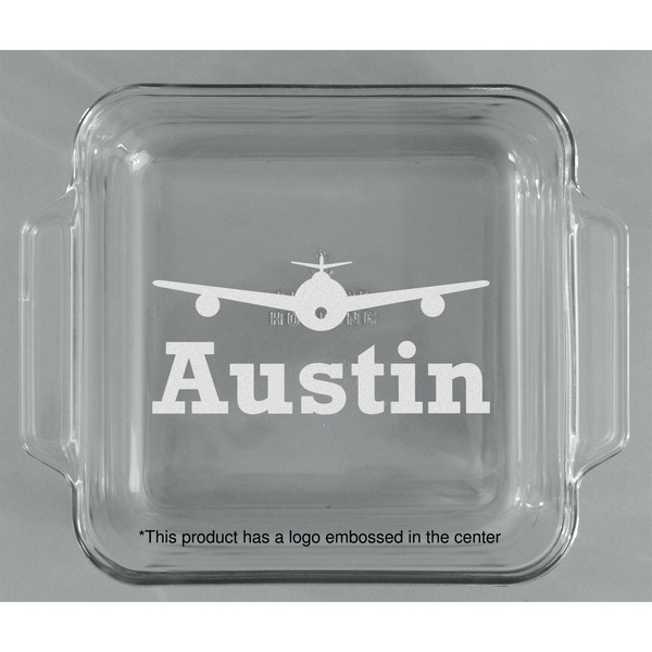 Airplane Theme Glass Cake Dish - APPROVAL (8x8)