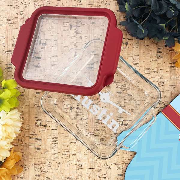 Airplane Theme Glass Cake Dish - LIFESTYLE (8x8)