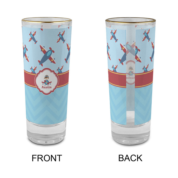 Airplane Theme Glass Shot Glass - 2 oz - Single - APPROVAL