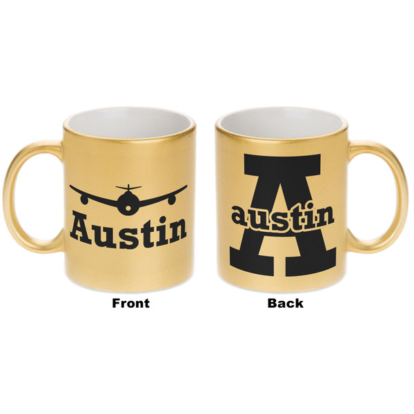 Airplane Theme Gold Mug - Apvl