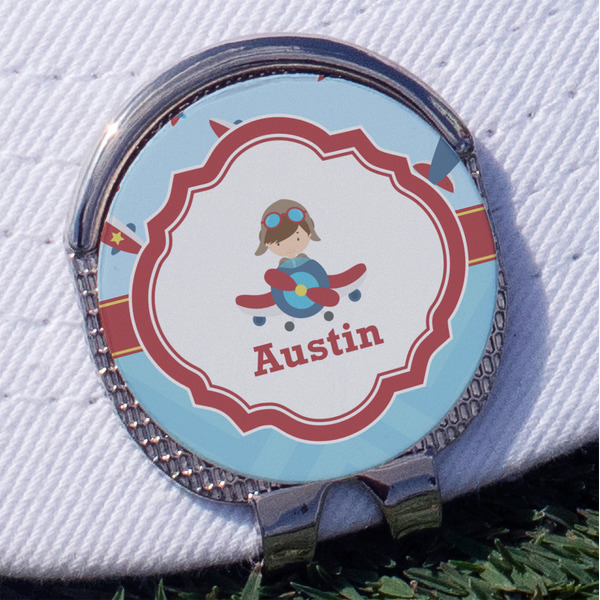 Custom Airplane Theme Golf Ball Marker - Hat Clip