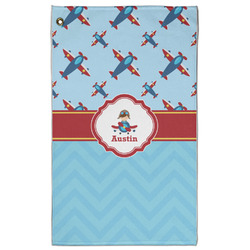 Airplane Theme Golf Towel - Poly-Cotton Blend w/ Name or Text