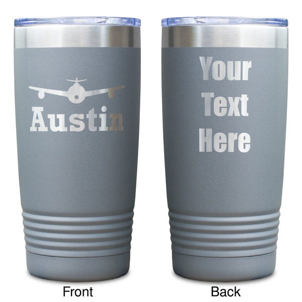 Airplane Theme Gray Polar Camel Tumbler - 20oz - Double Sided - Approval