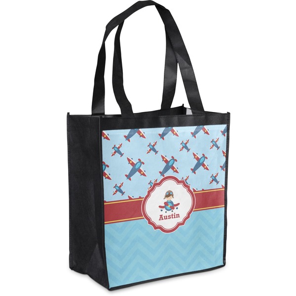 Custom Airplane Theme Grocery Bag (Personalized)