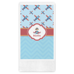 Airplane Theme Guest Napkins - Full Color - Embossed Edge (Personalized)