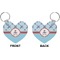 Airplane Theme Heart Keychain (Front + Back)