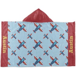 Airplane Theme Kids Hooded Towel (Personalized)