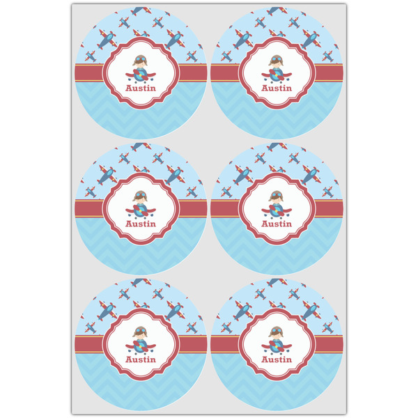 Airplane Theme Icing Circle - Large - Set of 6