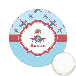 Airplane Theme Printed Cookie Topper - 2.15" (Personalized)