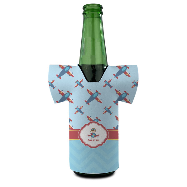 Airplane Theme Jersey Bottle Cooler - FRONT (on bottle)