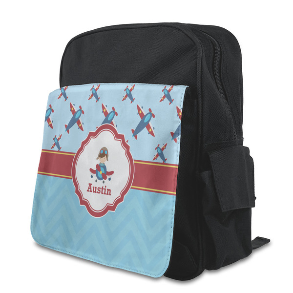 Custom Airplane Theme Preschool Backpack (Personalized)