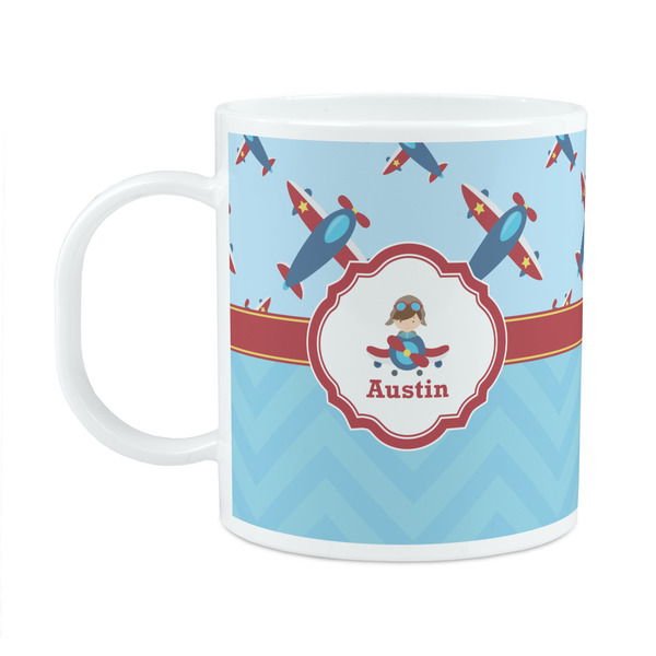 Custom Airplane Theme Plastic Kids Mug (Personalized)
