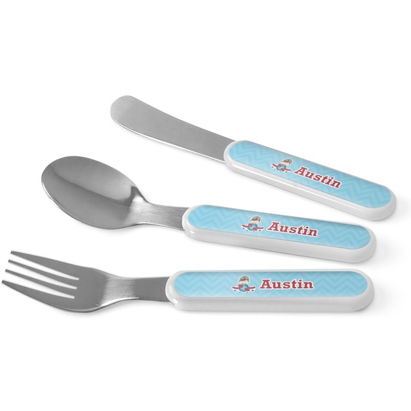 Custom Airplane Theme Kid's Flatware (Personalized)