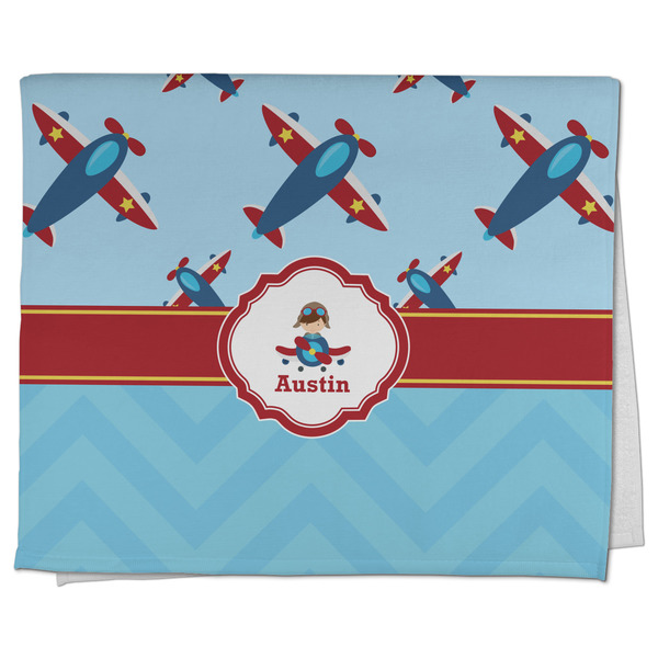Custom Airplane Theme Kitchen Towel - Poly Cotton w/ Name or Text
