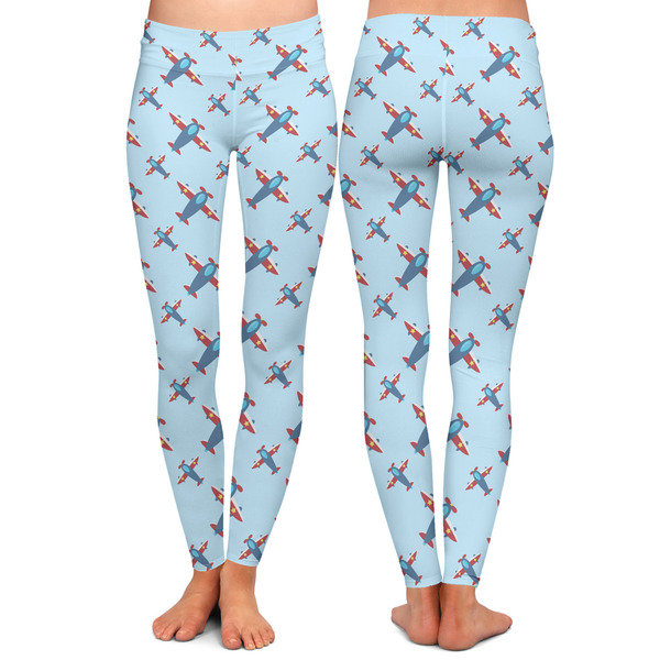Airplane Theme Ladies Leggings - Front and Back