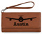 Airplane Theme Ladies Wallet - Leather - Rawhide - Front View