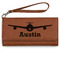 Airplane Theme Ladies Leatherette Wallet - Laser Engraved - Rawhide (Personalized)