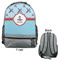 Airplane Theme Large Backpack - Gray - Front & Back View