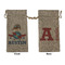 Airplane Theme Large Burlap Gift Bag - Front & Back (Personalized)
