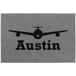 Airplane Theme Large Gift Box w/ Engraved Leather Lid (Personalized)
