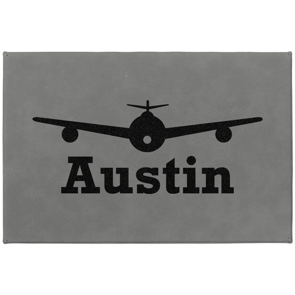 Airplane Theme Large Engraved Gift Box with Leather Lid - Approval