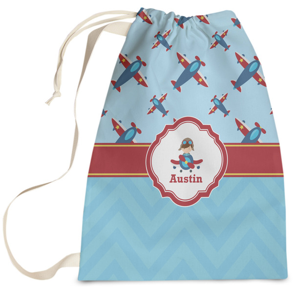 Custom Airplane Theme Laundry Bag - Large (Personalized)