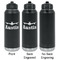 Airplane Theme Laser Engraved Water Bottles - 2 Styles - Front & Back View