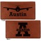 Airplane Theme Leather Checkbook Holder Front and Back