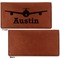 Airplane Theme Leather Checkbook Holder Front and Back Single Sided - Apvl