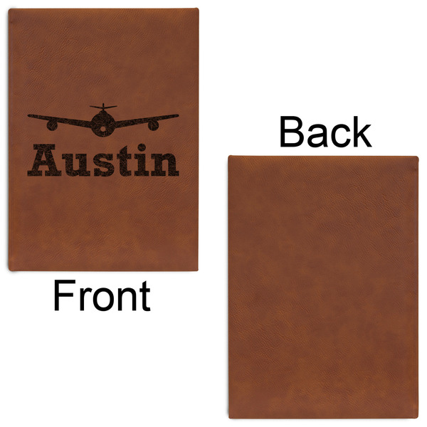 Airplane Theme Leatherette Journal - Large - Single Sided - Front & Back View
