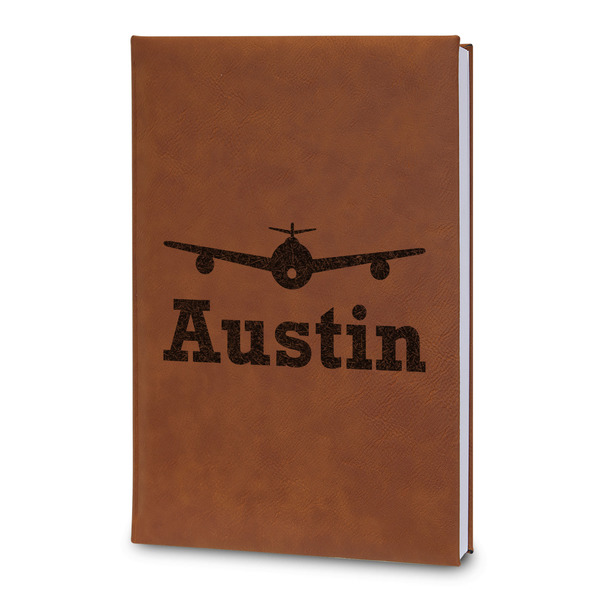 Custom Airplane Theme Leatherette Journal - Large - Double Sided (Personalized)
