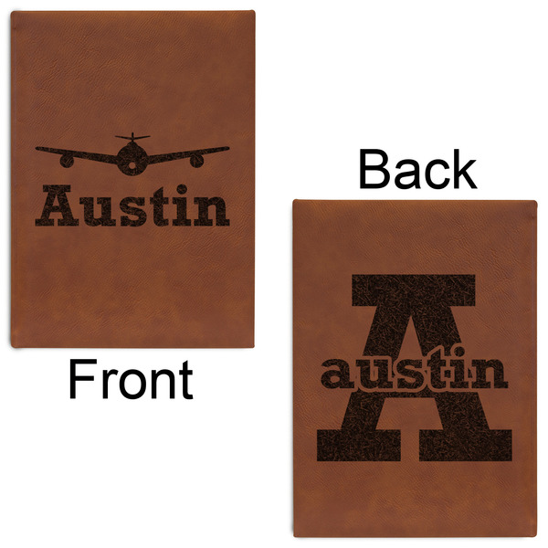 Airplane Theme Leatherette Journals - Large - Double Sided - Front & Back View