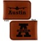 Airplane Theme Leatherette Magnetic Money Clip - Front and Back