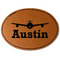 Airplane Theme Faux Leather Iron On Patch - Oval (Personalized)