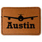Airplane Theme Faux Leather Iron On Patch - Rectangle (Personalized)