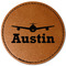 Airplane Theme Leatherette Patches - Round