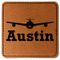 Airplane Theme Faux Leather Iron On Patch - Square (Personalized)