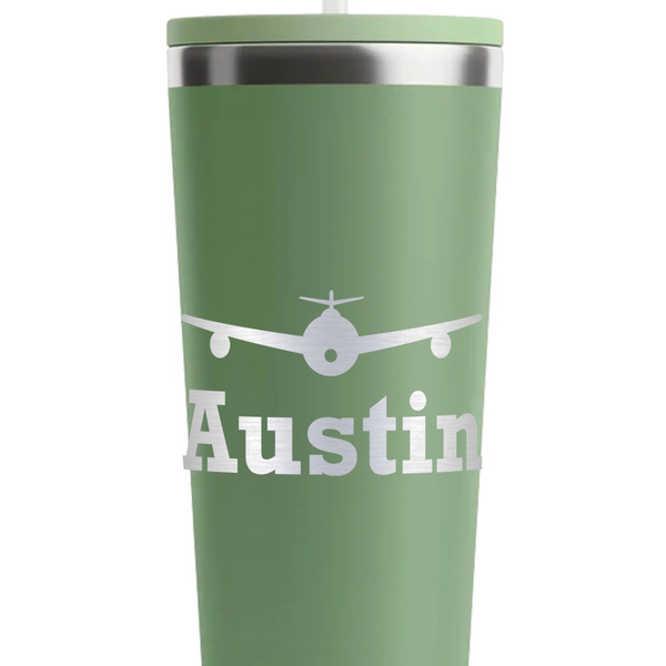 Airplane Theme Light Green RTIC Everyday Tumbler - 28 oz. - Close Up