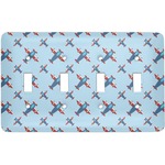 Airplane Theme Light Switch Cover (4 Toggle Plate)