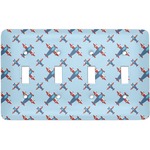 Airplane Theme Light Switch Cover (4 Toggle Plate)