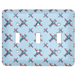 Airplane Theme Light Switch Cover (3 Toggle Plate)